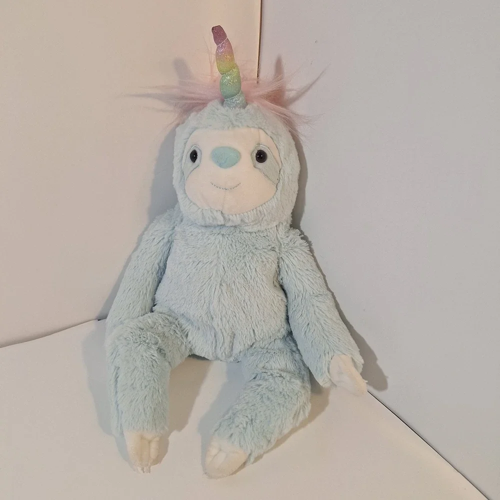 GUND Dazzle Slothicorn Plush Stuffed Toy pastel turquoise color